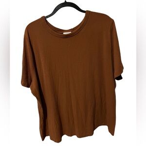 Ava & Viv Women’s Plus Size Dark Orange Ribbed Shirt Size 4X! Great Condition